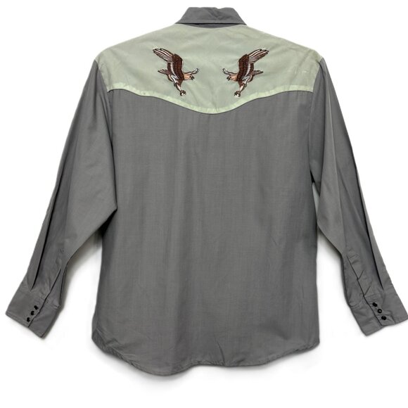 Bravo Rodeo Cowboy Shirt Western Pearl Snaps Embroidered Eagles Vintage NWT - Picture 6 of 11